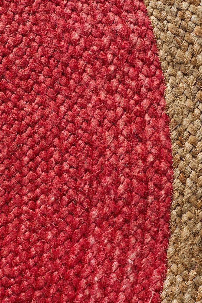 Serena Red Cherry Jute Round Rug