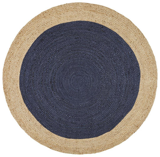 Serena Navy Jute Round Rug