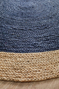 Thumbnail for Serena Navy Jute Round Rug