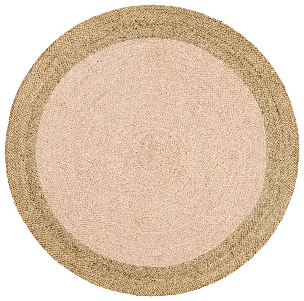 Serena Pink Jute Round Rug