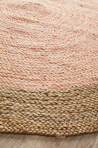 Thumbnail for Serena Pink Jute Round Rug