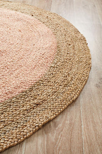Thumbnail for Serena Pink Jute Round Rug