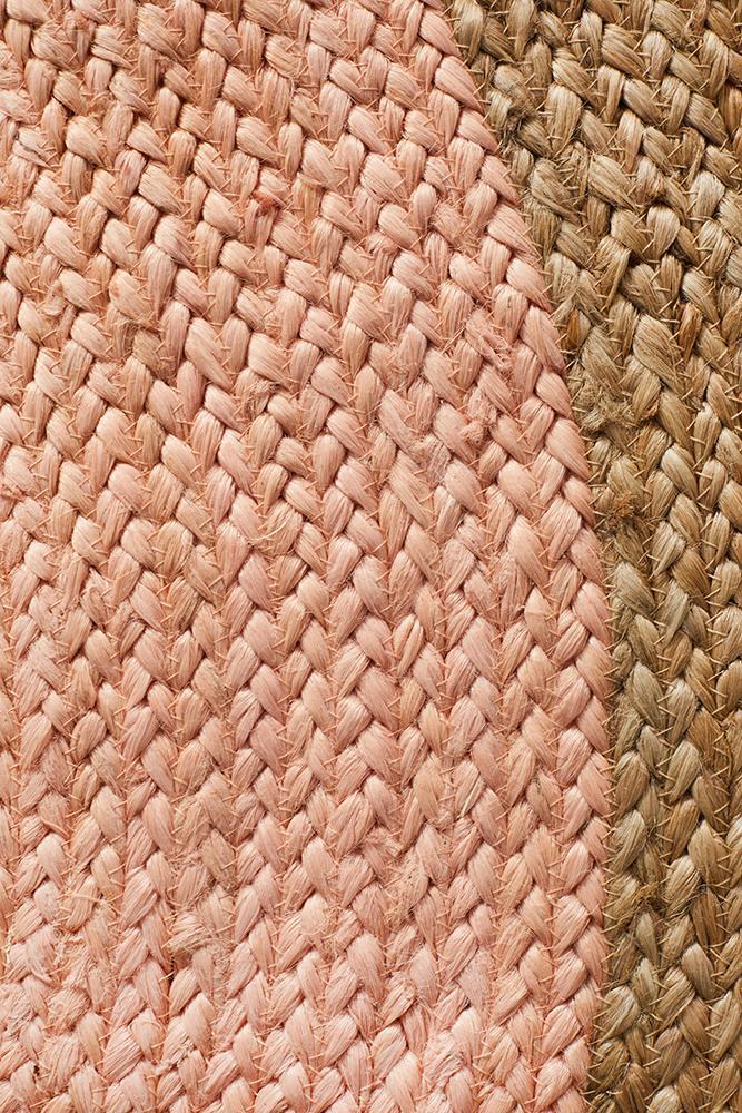 Serena Pink Jute Round Rug