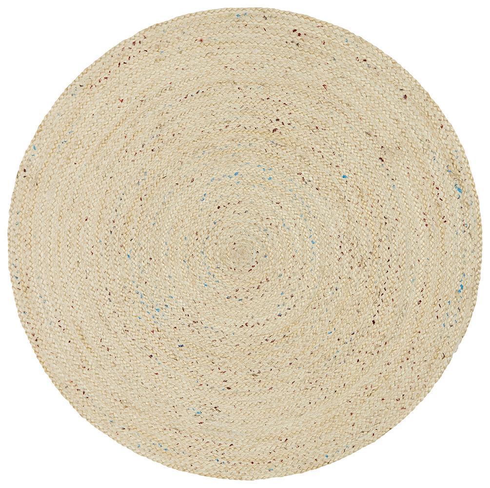 Mia Bleached Jute & Sari Silk Round Rug