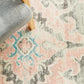 April Vintage Pink & Grey Round Rug