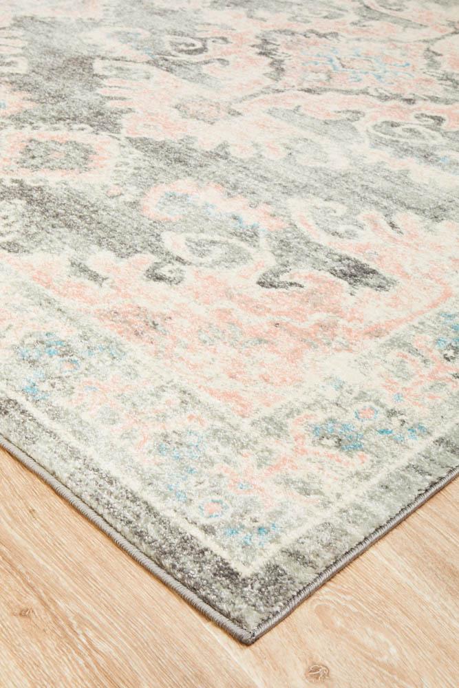 April Vintage Pink & Grey Rug