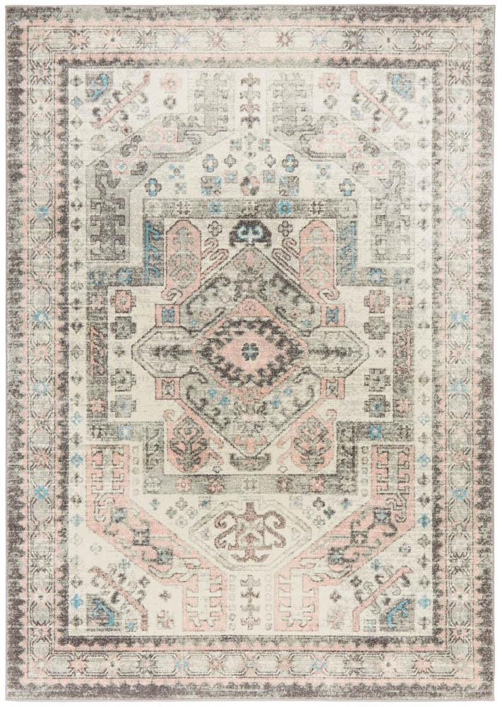 Emery Vintage Grey & Pink Rug