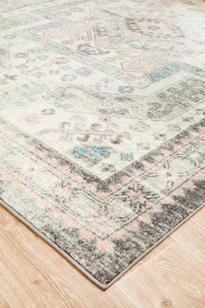 Emery Vintage Grey & Pink Rug