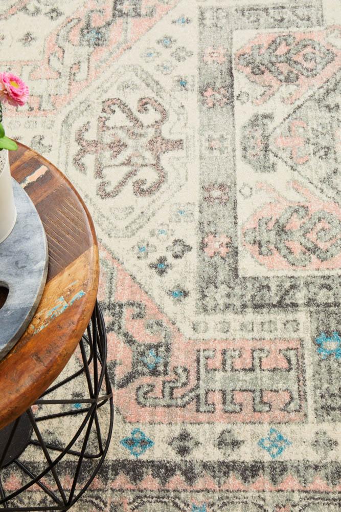 Emery Vintage Grey & Pink Rug