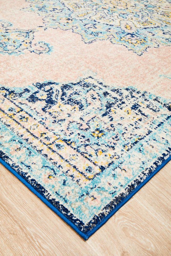 Isla Bohemian Pink & Blue Rug