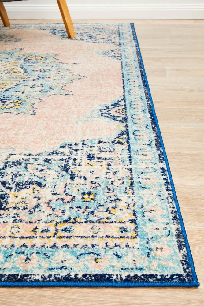 Isla Bohemian Pink & Blue Rug