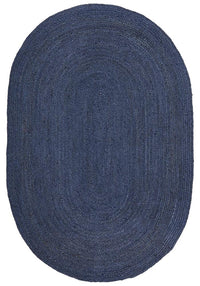 Thumbnail for Kai Navy Jute Oval Rug