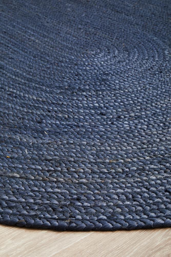 Kai Navy Jute Oval Rug