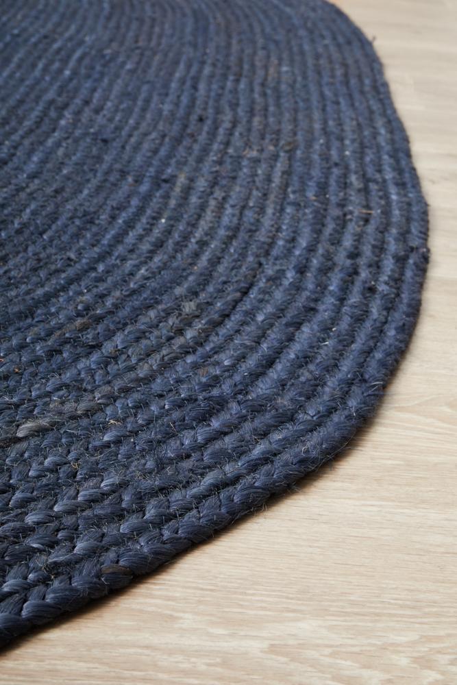 Kai Navy Jute Oval Rug