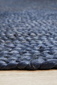Thumbnail for Kai Navy Jute Oval Rug