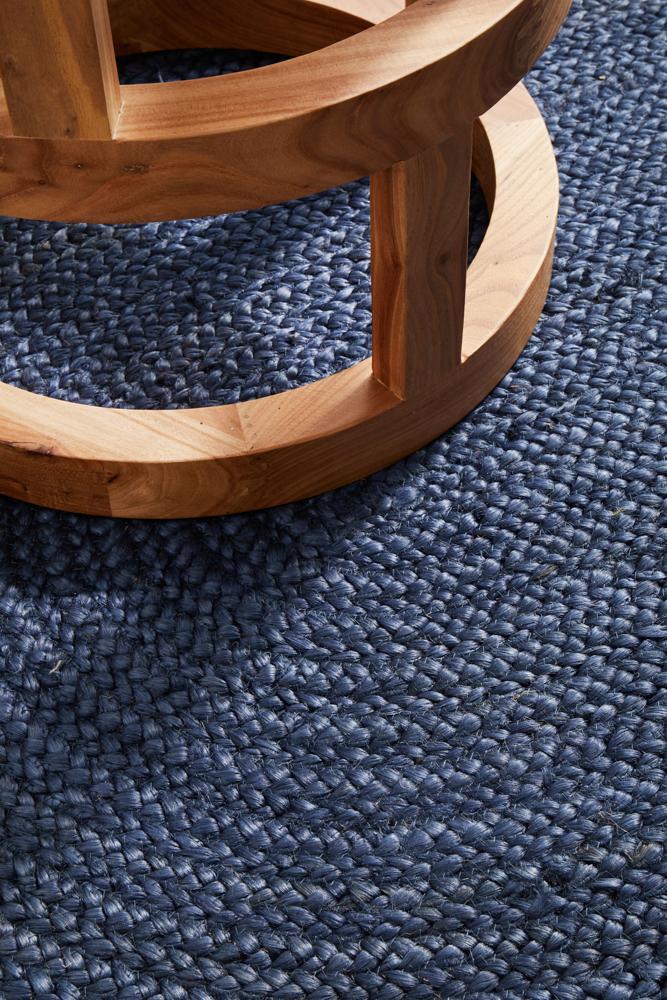 Kai Navy Jute Oval Rug