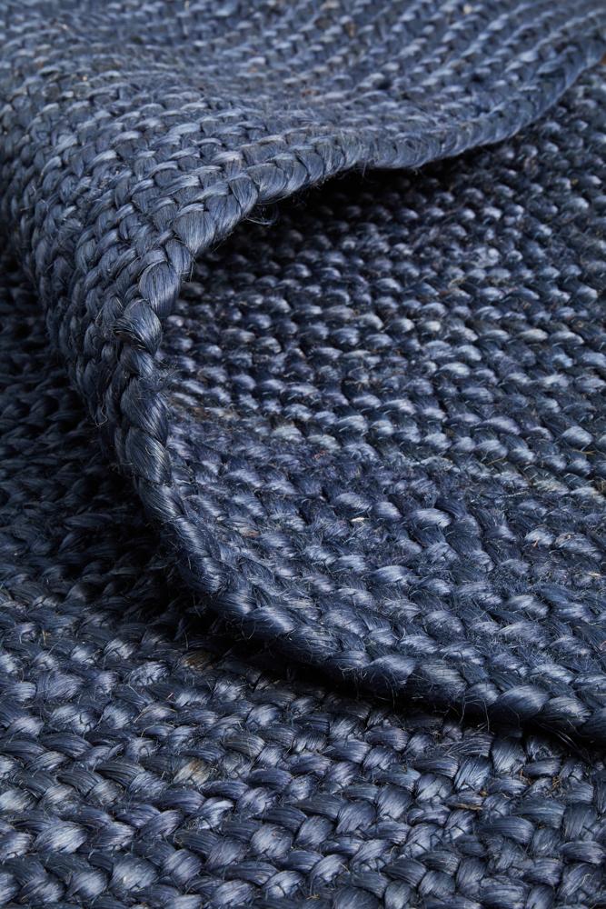 Kai Navy Jute Oval Rug
