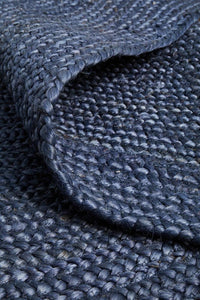 Thumbnail for Kai Navy Jute Oval Rug