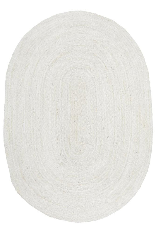 Kai White Oval Jute Rug