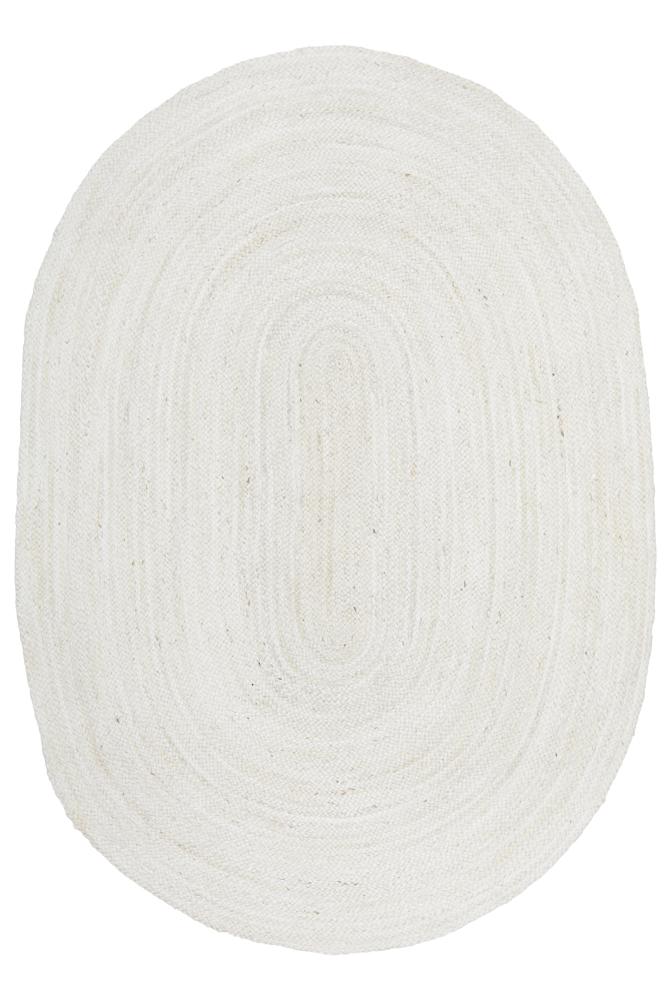 Kai White Oval Jute Rug