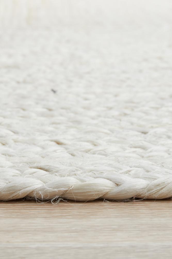 Kai White Oval Jute Rug