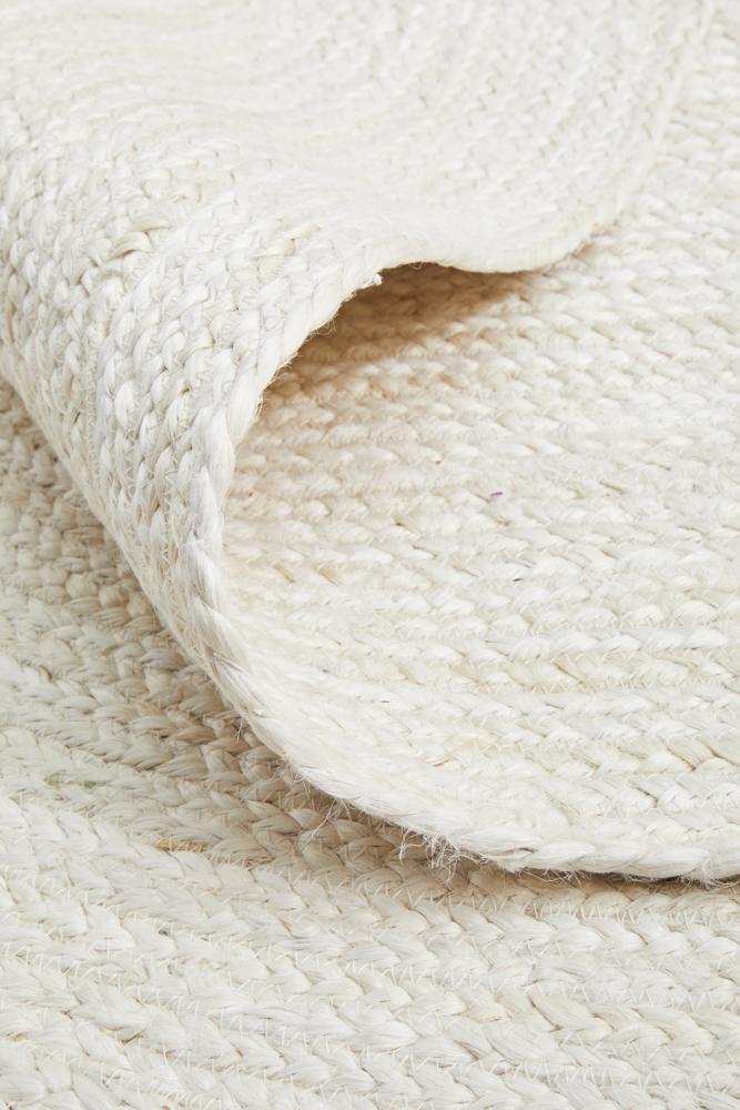 Kai White Oval Jute Rug