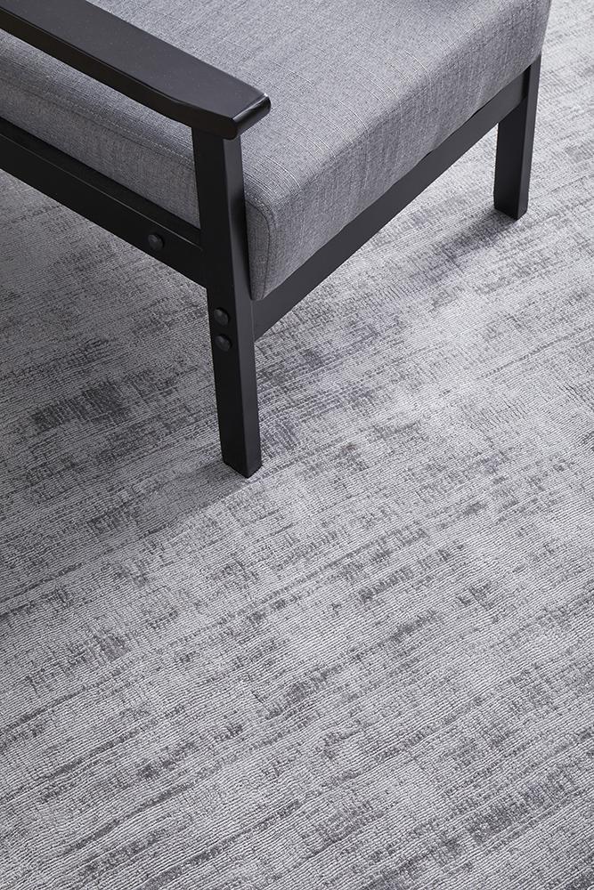 Chelsea Grey Modern Viscose Rug