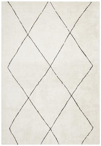 Thumbnail for Elle Modern Diamond Print Ivory Power Loomed Rug