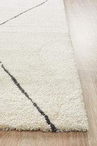 Thumbnail for Elle Modern Diamond Print Ivory Power Loomed Rug