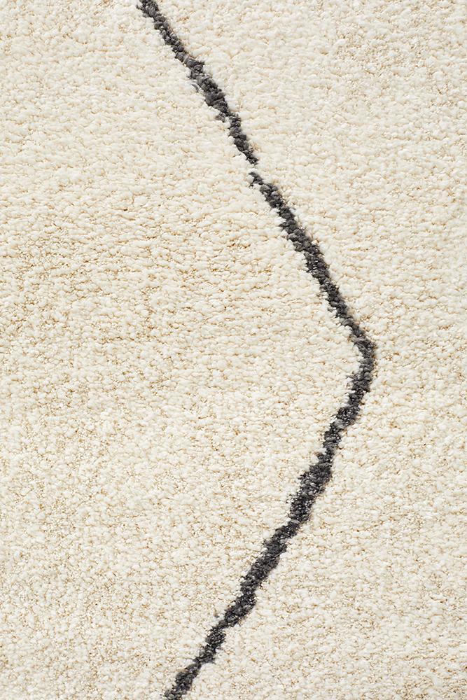 Elle Modern Diamond Print Ivory Power Loomed Rug