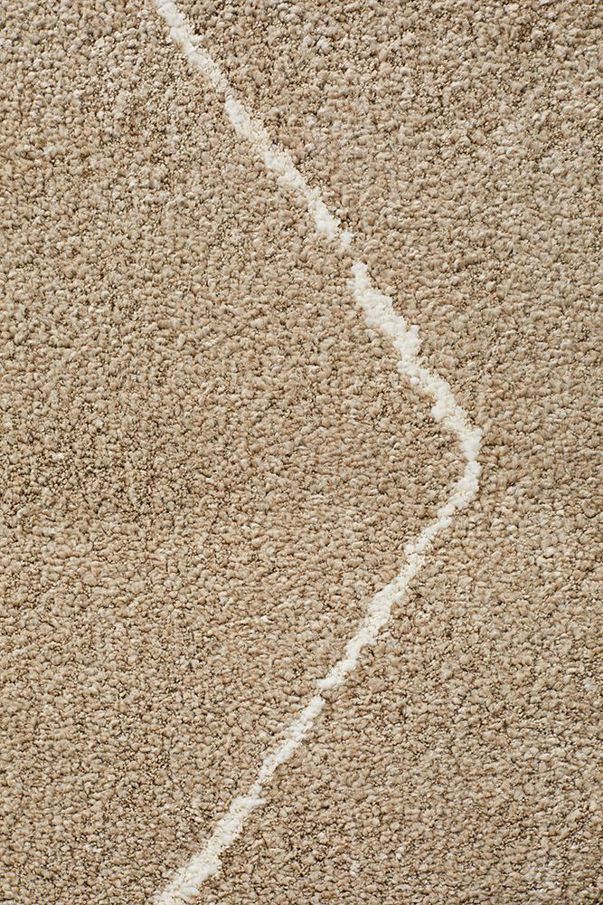 Elle Modern Diamond Print Beige Power Loomed Rug