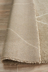 Thumbnail for Elle Modern Diamond Print Beige Power Loomed Rug