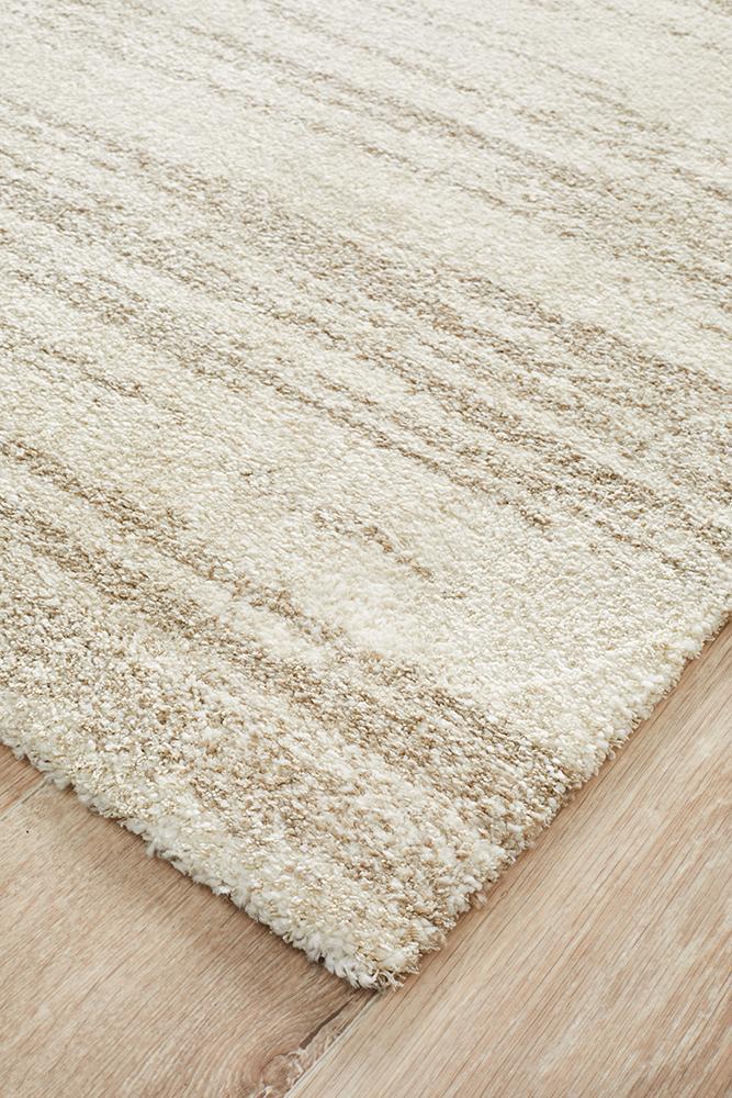 Abby Abstract Beige Power Loomed Rug