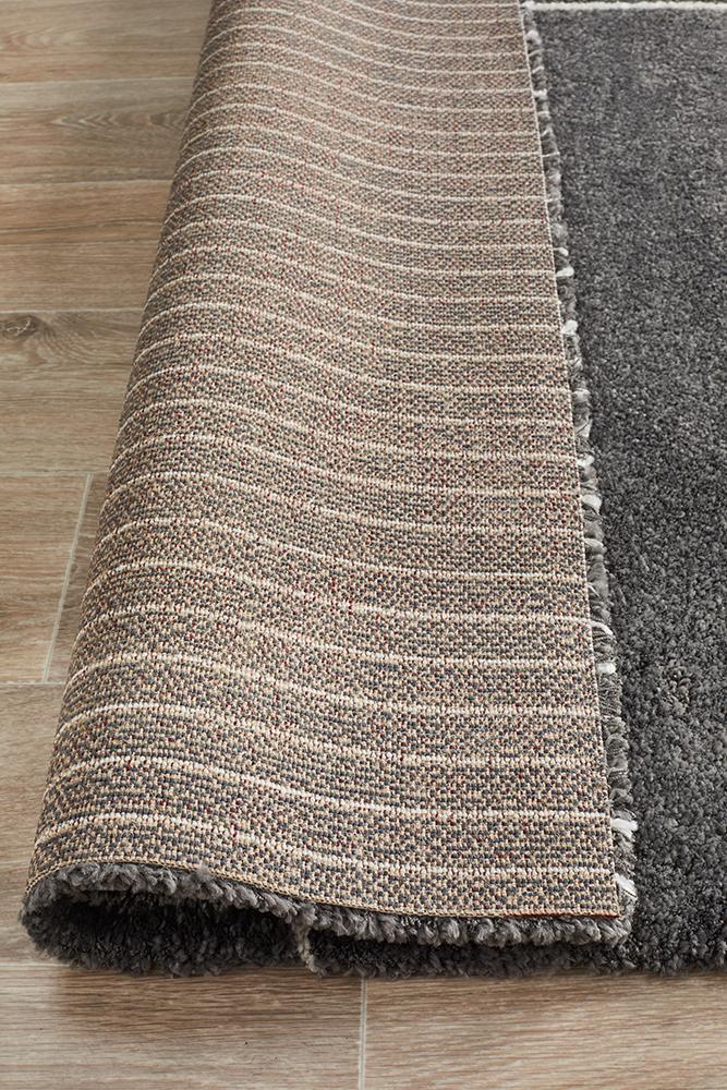 Archer Geometric Charcoal Power Loomed Rug