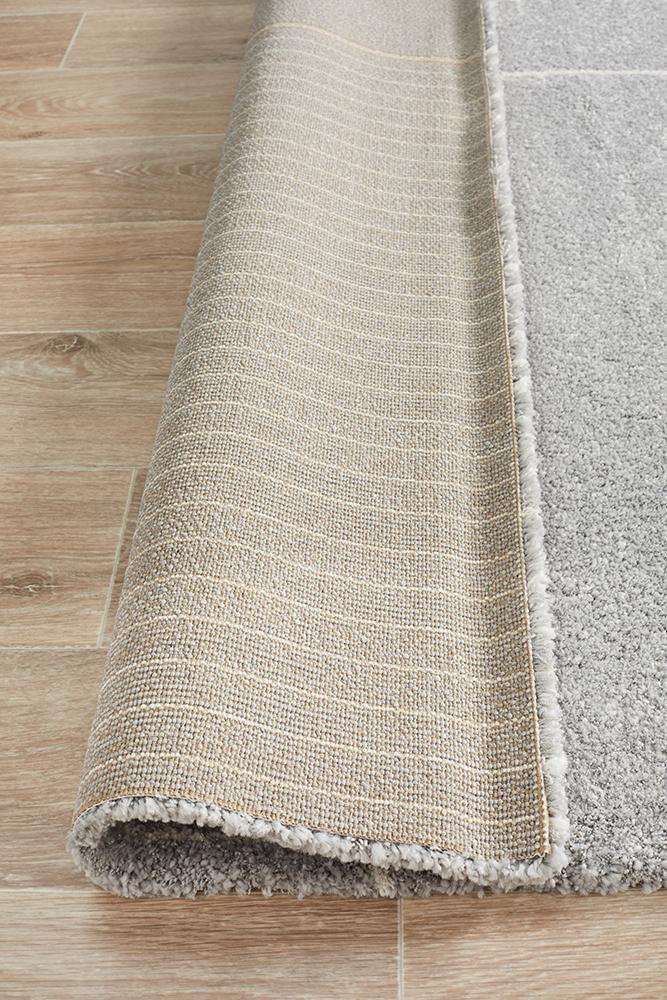 Archer Geometric Grey Power Loomed Rug