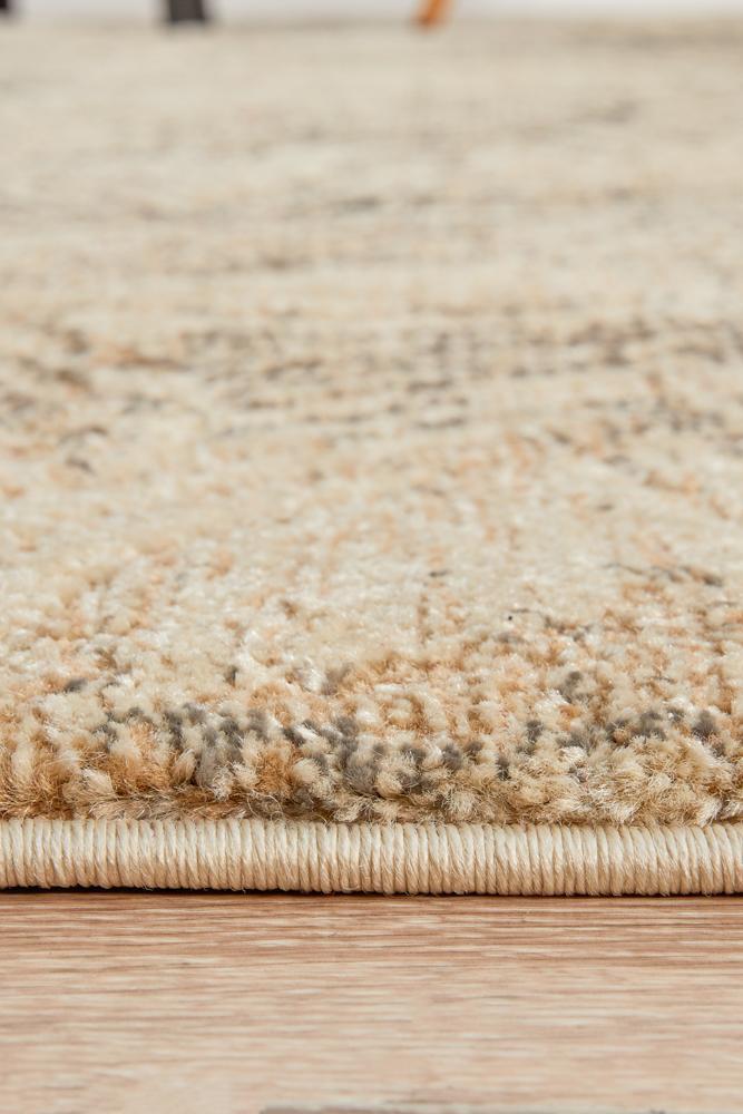 River Contemporary Natural Leaf Pattern Multi-Colour Rug