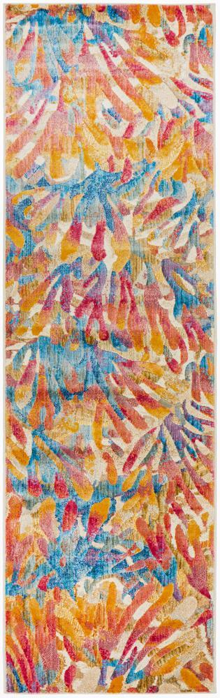 River Contemporary Tropical Multi-Colour Rug