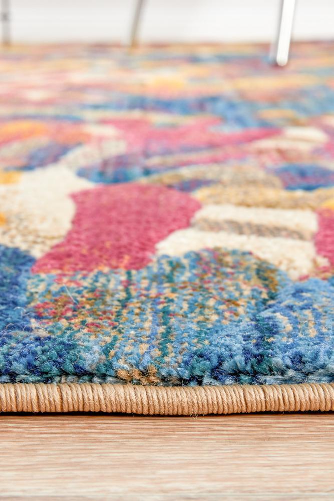 River Contemporary Tropical Multi-Colour Rug