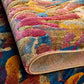 River Contemporary Tropical Multi-Colour Rug