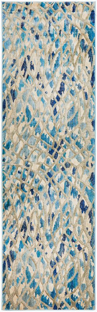River Contemporary Blue Ropes Rug