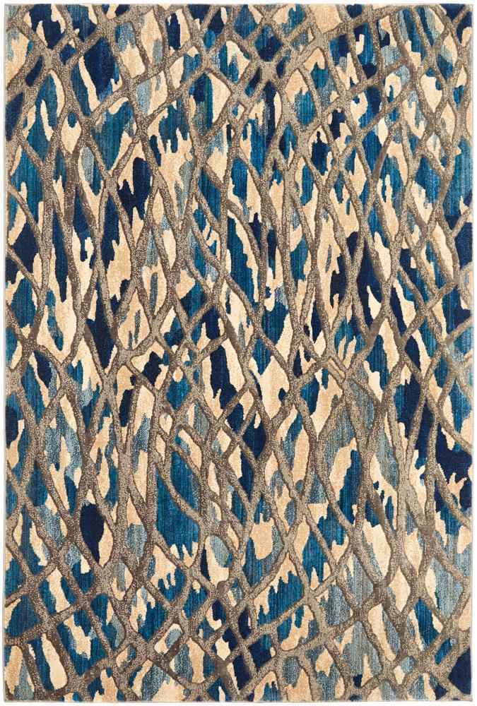 River Contemporary Blue Ropes Rug