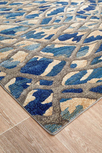 Thumbnail for River Contemporary Blue Ropes Rug