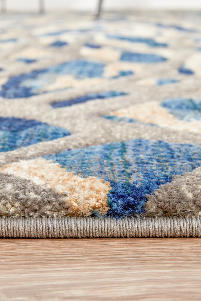 River Contemporary Blue Ropes Rug