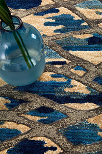 Thumbnail for River Contemporary Blue Ropes Rug