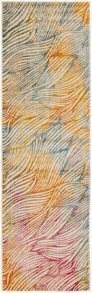 River Contemporary Dream Time Detailed Multi-Colour Rug