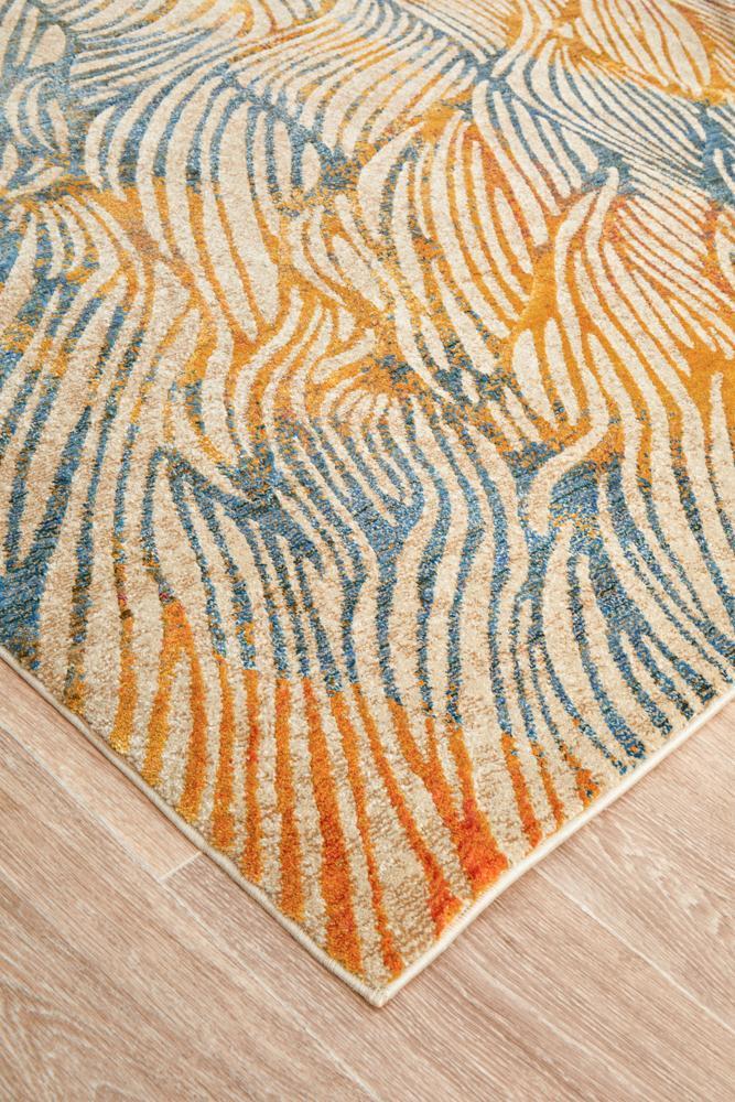 River Contemporary Dream Time Detailed Multi-Colour Rug