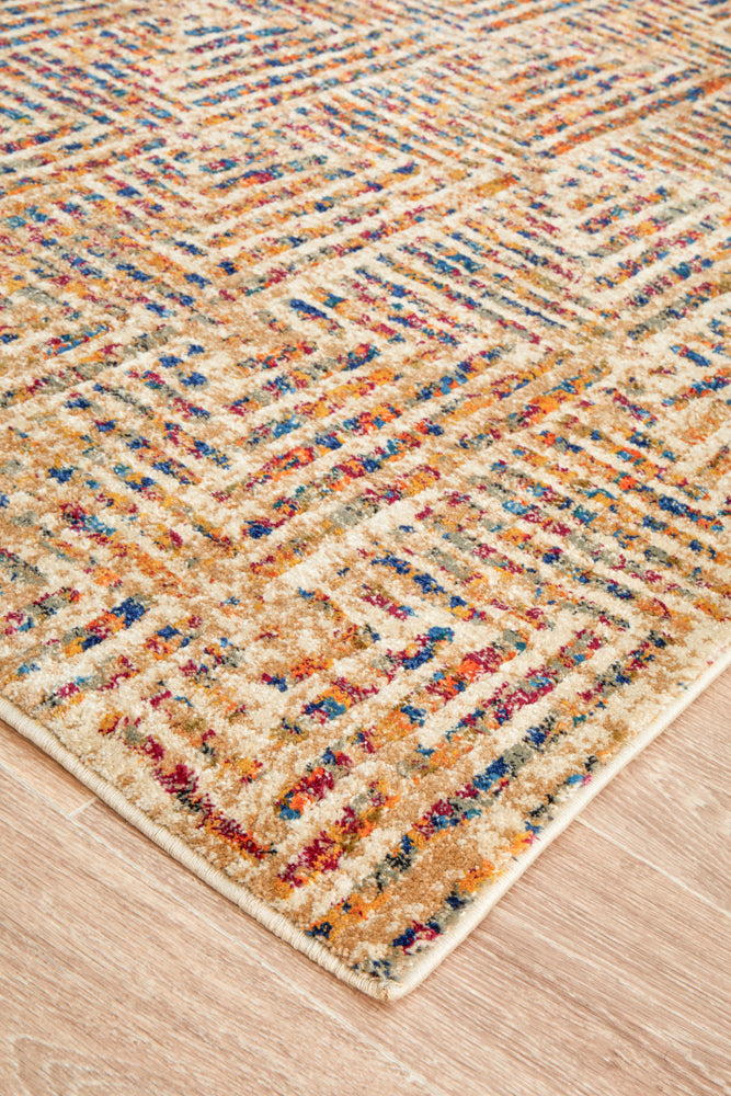 River Contemporary Multi-Colour Geometric Pattern Rug