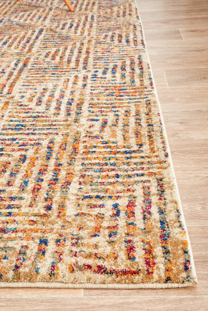 River Contemporary Multi-Colour Geometric Pattern Rug