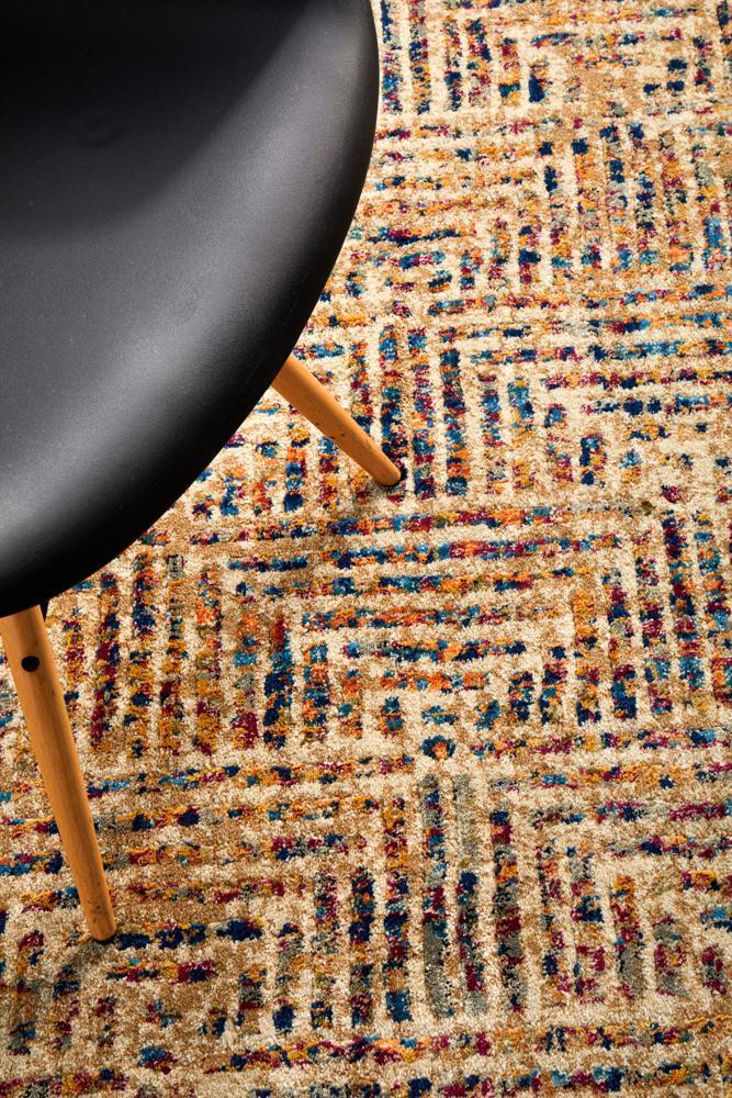 River Contemporary Multi-Colour Geometric Pattern Rug