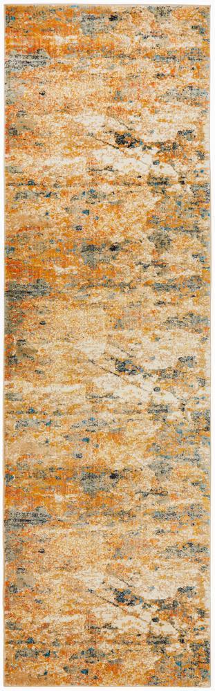 River Contemporary Rust Orange Multi-Colour Rug